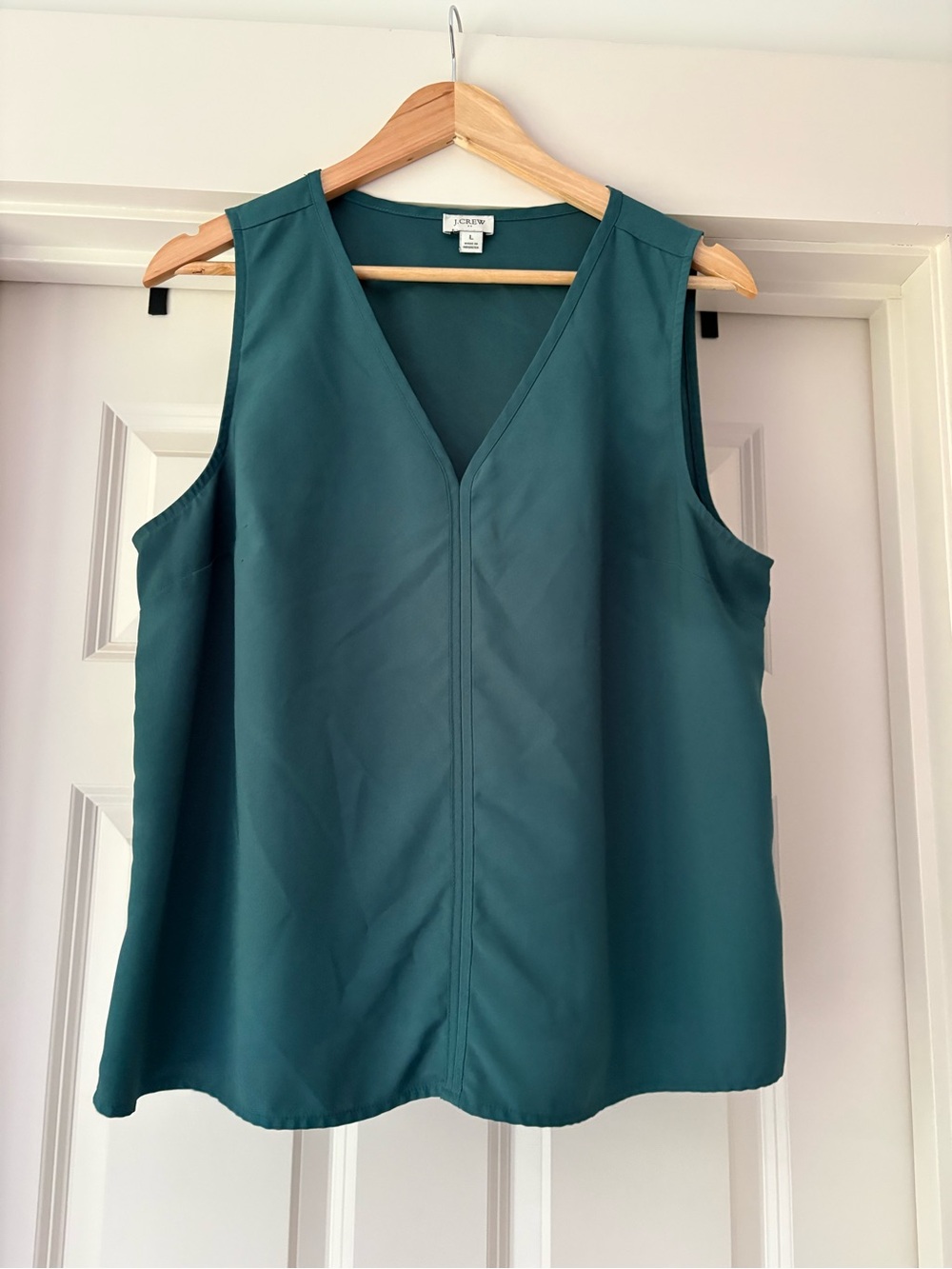 J. CrTeal V-Neck Sleeveless Shell Top